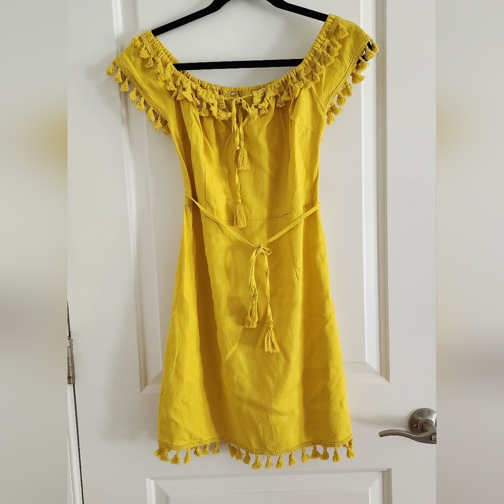 Yellow Resort linen dress